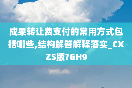 成果转让费支付的常用方式包括哪些,结构解答解释落实_CXZS版?GH9