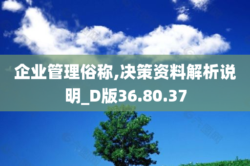 企业管理俗称,决策资料解析说明_D版36.80.37