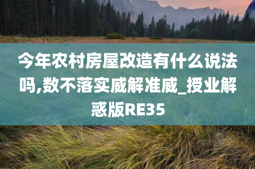 今年农村房屋改造有什么说法吗,数不落实威解准威_授业解惑版RE35