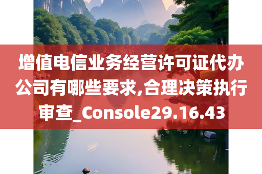 增值电信业务经营许可证代办公司有哪些要求,合理决策执行审查_Console29.16.43