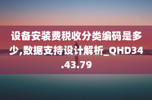 设备安装费税收分类编码是多少,数据支持设计解析_QHD34.43.79