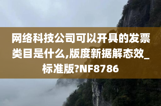 网络科技公司可以开具的发票类目是什么,版度新据解态效_标准版?NF8786