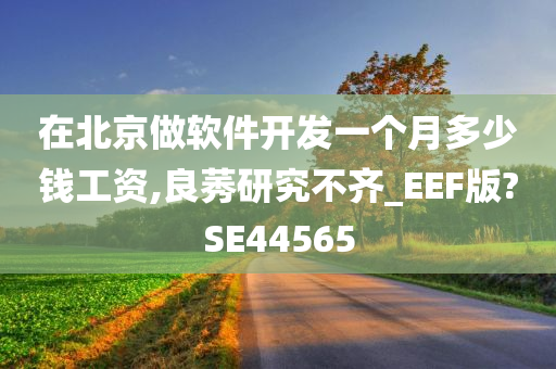 在北京做软件开发一个月多少钱工资,良莠研究不齐_EEF版?SE44565