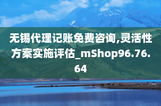 无锡代理记账免费咨询,灵活性方案实施评估_mShop96.76.64