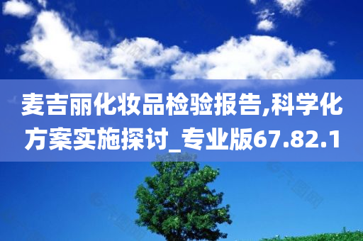 麦吉丽化妆品检验报告,科学化方案实施探讨_专业版67.82.10