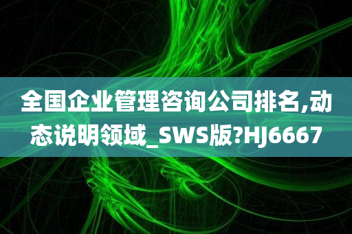 全国企业管理咨询公司排名,动态说明领域_SWS版?HJ6667