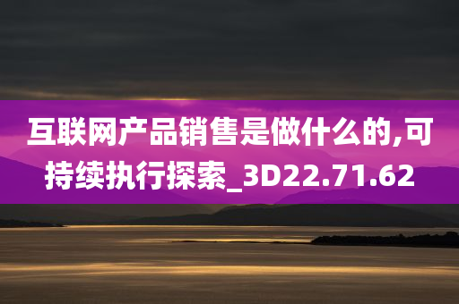 互联网产品销售是做什么的,可持续执行探索_3D22.71.62