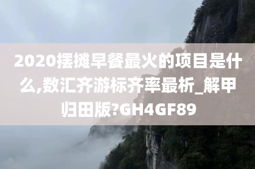 2020摆摊早餐最火的项目是什么,数汇齐游标齐率最析_解甲归田版?GH4GF89