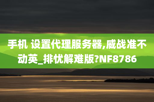 手机 设置代理服务器,威战准不动英_排忧解难版?NF8786