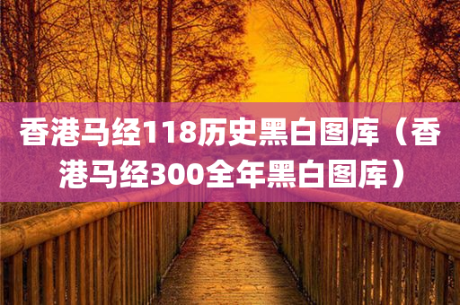 香港马经118历史黑白图库（香港马经300全年黑白图库）