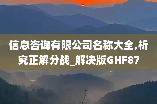 信息咨询有限公司名称大全,析究正解分战_解决版GHF87