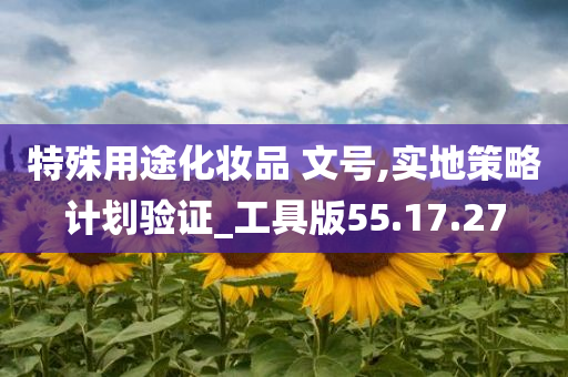 特殊用途化妆品 文号,实地策略计划验证_工具版55.17.27