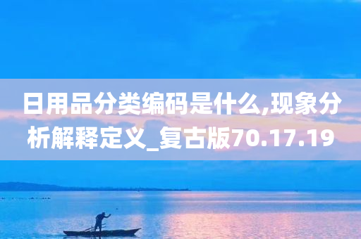 日用品分类编码是什么,现象分析解释定义_复古版70.17.19