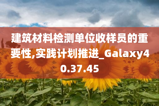 建筑材料检测单位收样员的重要性,实践计划推进_Galaxy40.37.45