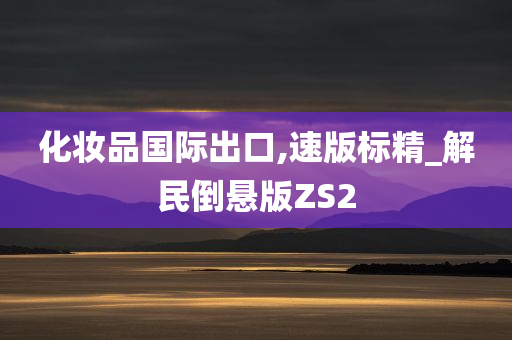 化妆品国际出口,速版标精_解民倒悬版ZS2