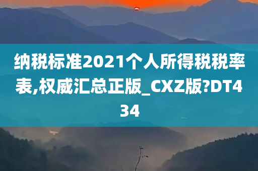 纳税标准2021个人所得税税率表,权威汇总正版_CXZ版?DT434