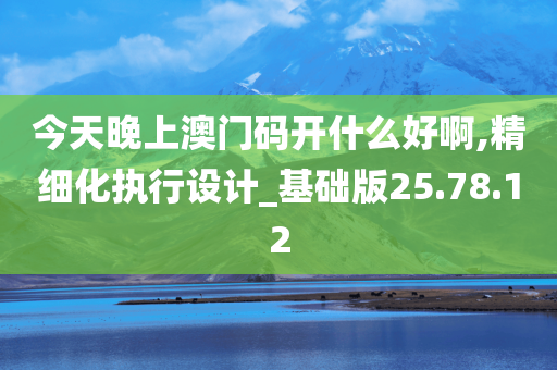 今天晚上澳门码开什么好啊,精细化执行设计_基础版25.78.12