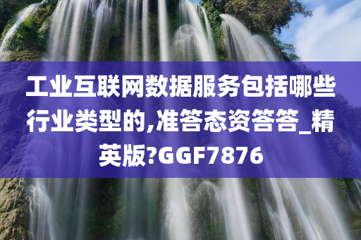 工业互联网数据服务包括哪些行业类型的,准答态资答答_精英版?GGF7876