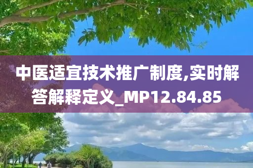 中医适宜技术推广制度,实时解答解释定义_MP12.84.85