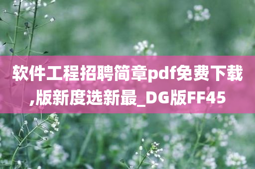 软件工程招聘简章pdf免费下载,版新度选新最_DG版FF45