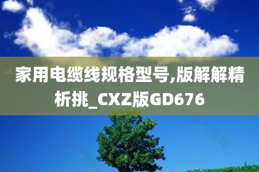 家用电缆线规格型号,版解解精析挑_CXZ版GD676