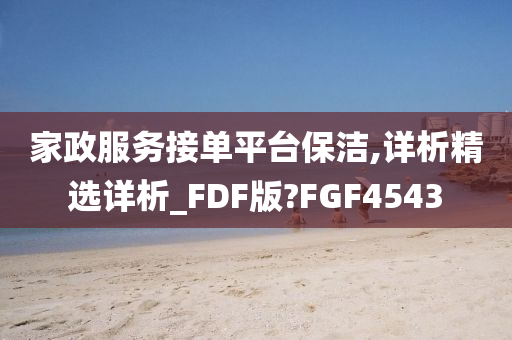 家政服务接单平台保洁,详析精选详析_FDF版?FGF4543