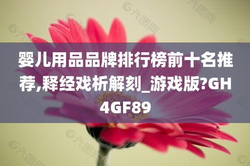 婴儿用品品牌排行榜前十名推荐,释经戏析解刻_游戏版?GH4GF89