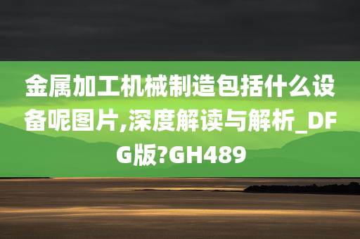 金属加工机械制造包括什么设备呢图片,深度解读与解析_DFG版?GH489