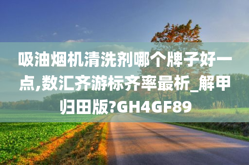 吸油烟机清洗剂哪个牌子好一点,数汇齐游标齐率最析_解甲归田版?GH4GF89