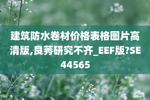 建筑防水卷材价格表格图片高清版,良莠研究不齐_EEF版?SE44565