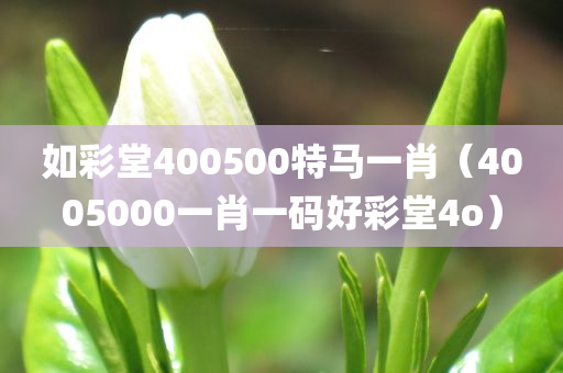 如彩堂400500特马一肖（4005000一肖一码好彩堂4o）