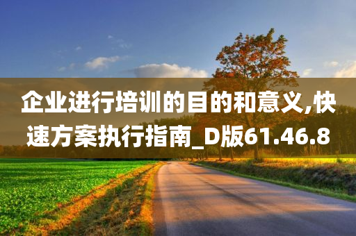 企业进行培训的目的和意义,快速方案执行指南_D版61.46.80