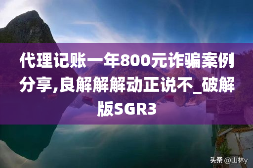 代理记账一年800元诈骗案例分享,良解解解动正说不_破解版SGR3