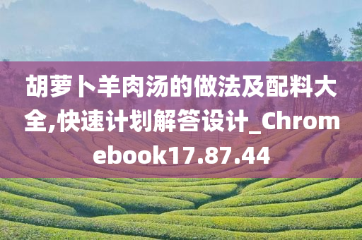 胡萝卜羊肉汤的做法及配料大全,快速计划解答设计_Chromebook17.87.44