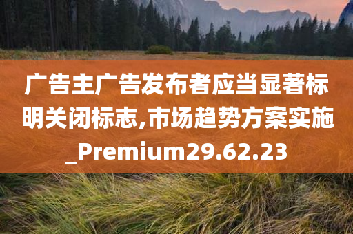 广告主广告发布者应当显著标明关闭标志,市场趋势方案实施_Premium29.62.23