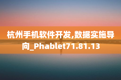 杭州手机软件开发,数据实施导向_Phablet71.81.13