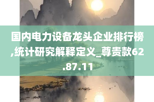 国内电力设备龙头企业排行榜,统计研究解释定义_尊贵款62.87.11