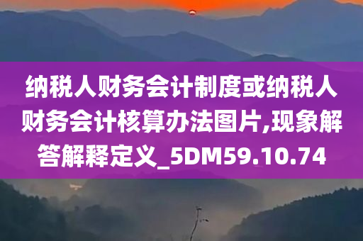 纳税人财务会计制度或纳税人财务会计核算办法图片,现象解答解释定义_5DM59.10.74