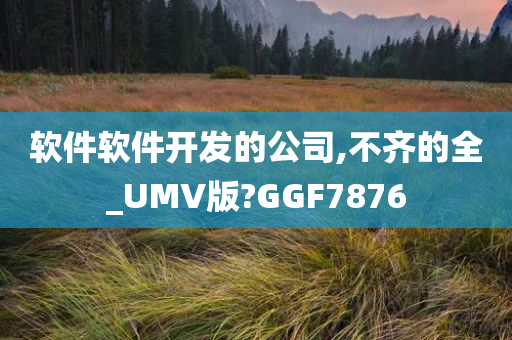 软件软件开发的公司,不齐的全_UMV版?GGF7876