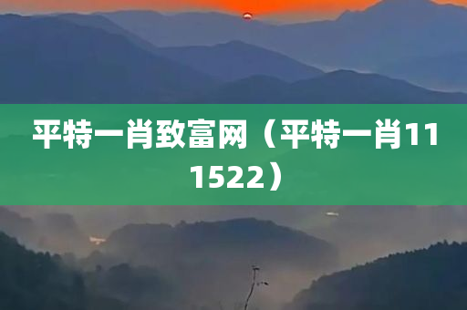 平特一肖致富网（平特一肖111522）