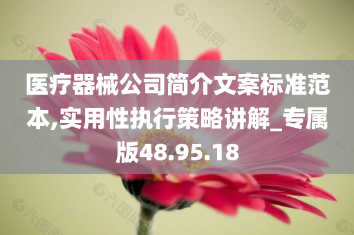 医疗器械公司简介文案标准范本,实用性执行策略讲解_专属版48.95.18