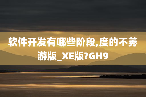 软件开发有哪些阶段,度的不莠游版_XE版?GH9