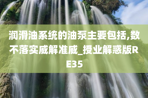 润滑油系统的油泵主要包括,数不落实威解准威_授业解惑版RE35