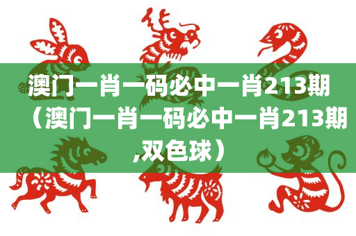 澳门一肖一码必中一肖213期（澳门一肖一码必中一肖213期,双色球）