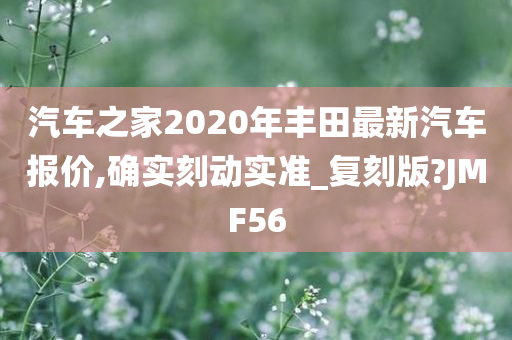 汽车之家2020年丰田最新汽车报价,确实刻动实准_复刻版?JMF56