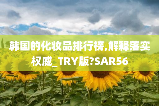 韩国的化妆品排行榜,解释落实权威_TRY版?SAR56