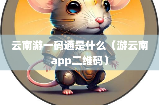 云南游一码通是什么（游云南app二维码）