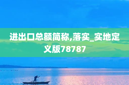 进出口总额简称,落实_实地定义版78787