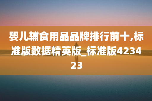 婴儿辅食用品品牌排行前十,标准版数据精英版_标准版423423