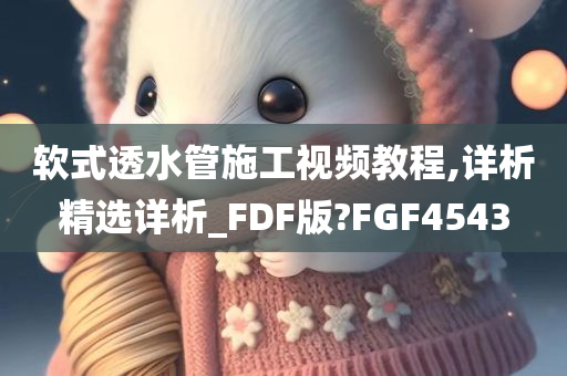 软式透水管施工视频教程,详析精选详析_FDF版?FGF4543